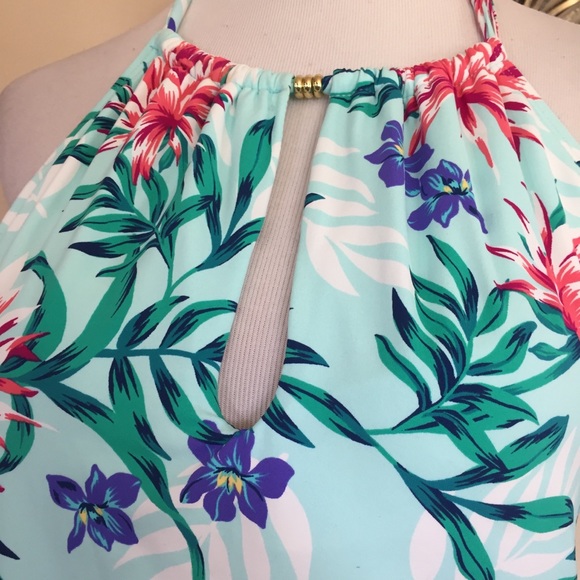 NWT Liz Claiborne 20W Floral Tankini Top - Picture 2 of 4